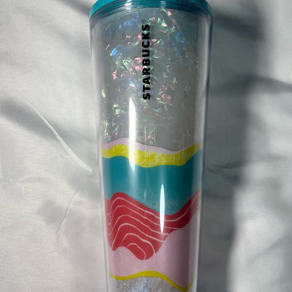 Starbucks 2020 Pastel Wave Iridescent Venti Tumbler‎ 24oz Spring No Straw